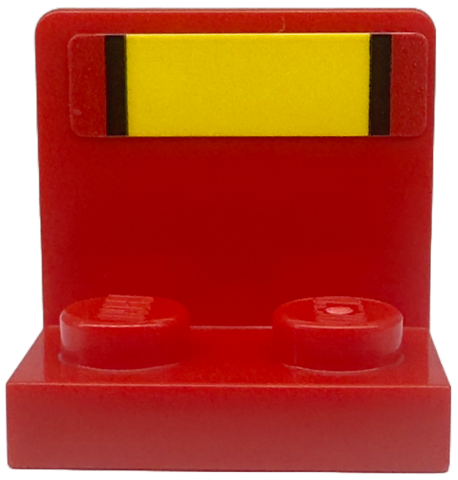 Bracket 1 x 2 - 2 x 2 Inverted with Black and Yellow Stripes Pattern (Sticker) - Set 76914