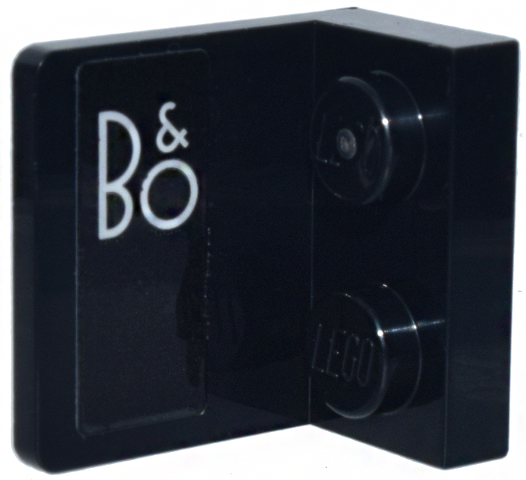 Bracket 1 x 2 - 2 x 2 Inverted with White 'B&O' Logo Pattern Model Left Side (Sticker) - Set 77242