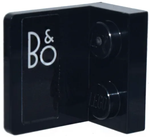 Bracket 1 x 2 - 2 x 2 Inverted with White 'B&O' Logo Pattern Model Left Side (Sticker) - Set 77242