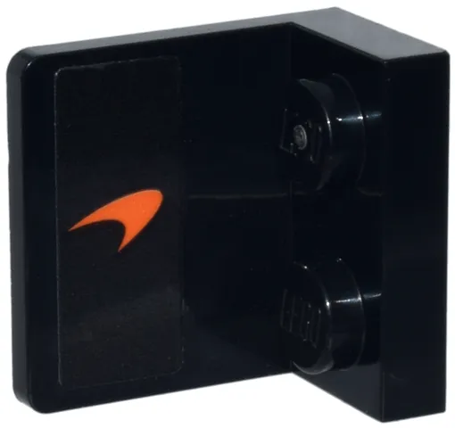 Bracket 1 x 2 - 2 x 2 Inverted with Orange McLaren Logo Pattern Model Left Side (Sticker) - Set 77251