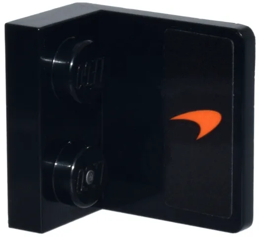 Bracket 1 x 2 - 2 x 2 Inverted with Orange McLaren Logo Pattern Model Right Side (Sticker) - Set 77251