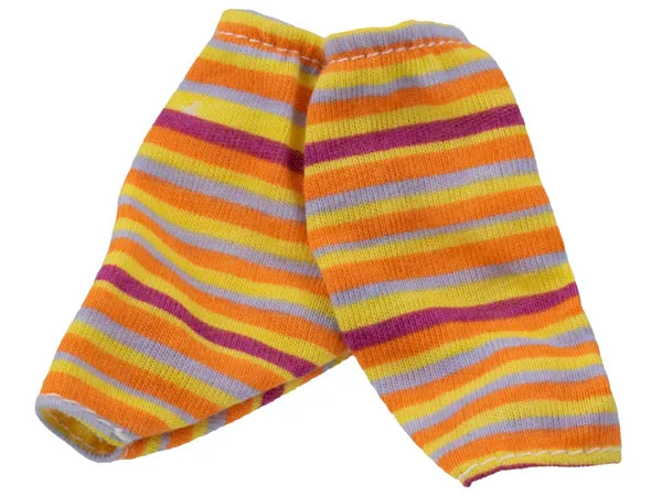 Duplo, Doll Cloth Pants with Magenta, Yellow, Orange, and Light Bluish Gray Stripes Pattern
