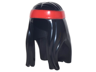 Minifigure, Hair Long with Red Headband Pattern