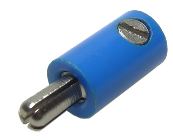 Electric, Connector, 1-Way Male Rounded with Cross-Cut Pin (Banana Plug)
