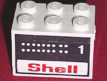 Stickered Assembly 3 x 2 x 1 2/3 with Shell Tank Number 1 Pattern (Sticker) - Set 6610 - 2 Plate 2 x 3, 1 Brick 1 x 2, 1 Brick 1 x 3, 1 Brick, Modified 1 x 1 with Headlight