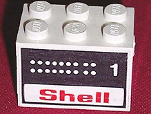 Stickered Assembly 3 x 2 x 1 2/3 with Shell Tank Number 1 Pattern on Both Sides (Stickers) - Set 6610 - 2 Plate 2 x 3, 1 Brick 1 x 2, 1 Brick 1 x 3, 1 Brick, Modified 1 x 1 with Headlight