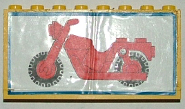 Stickered Assembly 8 x 1 x 3 1/3 with Motorcycle Sticker Pattern (Sticker) - Set 6373 - 2 Panel 1 x 4 x 3 and 1 Plate 1 x 8