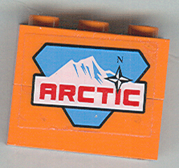 Stickered Assembly 3 x 1 x 2 with Arctic Logo Pattern (Sticker) - Set 6520 - 2 Brick 1 x 3
