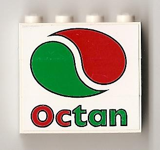 Stickered Assembly 4 x 1 x 3 with Octan Logo Pattern (Sticker) - Set 6562 - 3 Brick 1 x 4