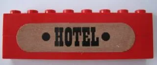 Stickered Assembly 8 x 1 x 2 with Black 'HOTEL' Pattern (Sticker) - Set 365