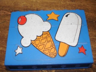 Stickered Assembly 6 x 1 x 3 with Ice Cream Pattern (Sticker) - Set 3665 - 3 Brick 1 x 6