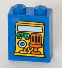 Stickered Assembly 2 x 1 x 2 with Radio Pattern (Sticker) - Set 3664 - 2 Brick 1 x 2