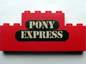 Stickered Assembly 8 x 1 x 3 with 'PONY EXPRESS' Pattern (Sticker) - Set 365