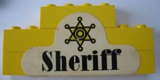 Stickered Assembly 8 x 1 x 3 with Star and 'Sheriff' Pattern (Sticker) - Set 365