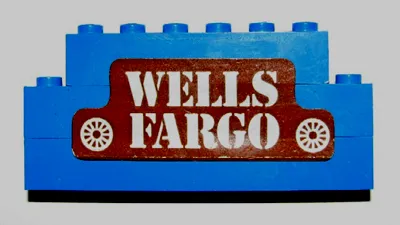 Stickered Assembly 8 x 1 x 3 with 'WELLS FARGO' Pattern (Sticker) - Set 365