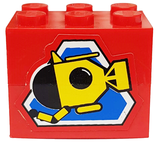 Stickered Assembly 3 x 2 x 2 with Divers Pattern (Sticker) - Set 6560 - 2 Brick 2 x 3