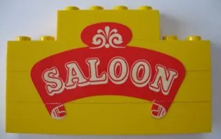 Stickered Assembly 8 x 1 x 4 with 'SALOON' Pattern (Sticker) - Set 365