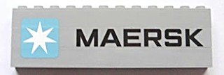 Stickered Assembly 12 x 1 x 3 with Maersk Logo Pattern (Sticker) - Set 10219 - 3 Brick 1 x 12