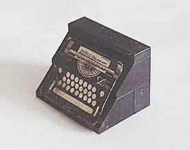 Stickered Assembly 4 x 3 x 2 1/3 with Typewriter Pattern (Sticker) - Set 295