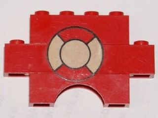 Stickered Assembly 6 x 1 x 3 with Life Preserver Pattern (Sticker) - Sets 369 / 575-2 - 1 Brick 1 x 4, 1 Brick 1 x 6, 1 Brick Arch 1 x 4
