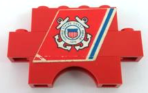 Stickered Assembly 6 x 1 x 3 with 'UNITED STATES COAST GUARD 1790' Pattern (Sticker) - Set 575-1 - 1 Brick 1 x 4, 1 Brick 1 x 6, 1 Brick Arch 1 x 4