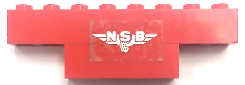 Stickered Assembly 8 x 1 x 2 with 'NSB' Pattern (Sticker) - Set 7740 - 1 Brick 1 x 8, 1 Brick 1 x 4