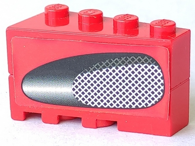 Stickered Assembly 4 x 2 x 2 with Air Intake Grille, Narrow Reflection Pattern Model Left Side (Sticker) - Set 8671 - 2 Wedge 4 x 2 Right