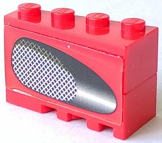 Stickered Assembly 4 x 2 x 2 with Air Intake Grille, Narrow Reflection Pattern Model Right Side (Sticker) - Set 8671 - 2 Wedge 4 x 2 Left