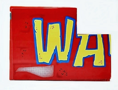 Stickered Assembly 6 x 1 x 3 2/3 with 'WA' Pattern (Sticker) - Set 4982 - 2 Brick 1 x 6, 1 Brick 1 x 4, 1 Tile 1 x 2, 1 Dark Bluish Gray Plate 1 x 4, 1 Tile 1 x 4