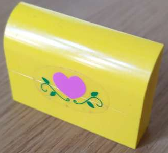 Stickered Assembly 4 x 1 x 2 1/3 with Dark Pink Heart, Green Vines and Leaves Pattern (Sticker) - Set 5890 - 1 Brick 1 x 4, 1 Slope, Curved 1 x 4 x 1 1/3