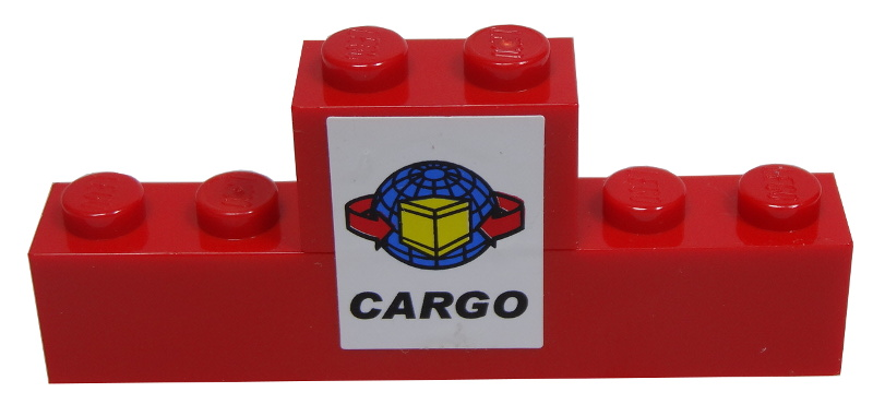 Stickered Assembly 6 x 1 x 2 with Air Cargo on White Background Pattern (Sticker) - Set 10170 - 1 Brick 1 x 6, 1 Brick 1 x 2