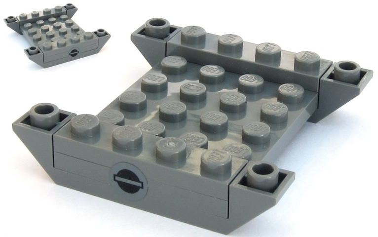 Stickered Assembly 6 x 6 x 1 with Rectangle on Black Dot Pattern on Both Sides (Stickers) - Set 7625 - 2 Plate 1 x 4, 1 Plate 4 x 6, 2 Slope Inverted 45 6 x 1 Double with 1 x 4 Cutout