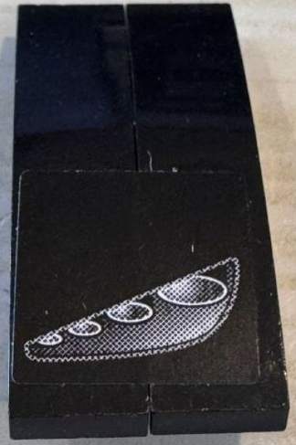 Stickered Assembly 4 x 2 x 1 with Car Headlight Pattern Model Left Side (Sticker) - Set 8161 - 2 Slope Curved 4 x 1