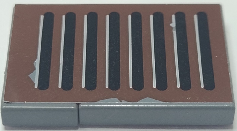 Stickered Assembly 3 x 2 with Shutter Pattern (Sticker) - Set 6210 - 1 Tile 1 x 2, 1 Tile 2 x 2