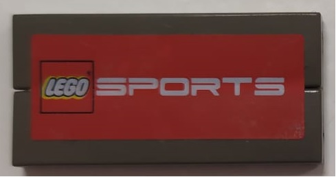 Stickered Assembly 4 x 2 with LEGO Sports Logo on Red Background Pattern (Sticker) - Set 3432 - 2 Tile 1 x 4