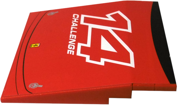 Stickered Assembly 8 x 8 x 1 with '14 CHALLENGE' and Ferrari Logo Pattern (Sticker) - Set 8143 - 1 Slope 10 6 x 8, 2 Tile 1 x 8