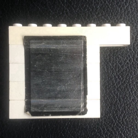 Stickered Assembly 8 x 1 x 5 with Mirror with Black Borders Pattern (Sticker) - Set 265-1 - 4 Brick 1 x 6, 1 Brick 1 x 8