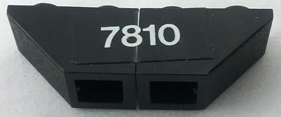 Stickered Assembly 4 x 1 x 1 with White '7810' Pattern (Sticker) - Set 7810 - 2 Slope Inverted 45 2 x 1