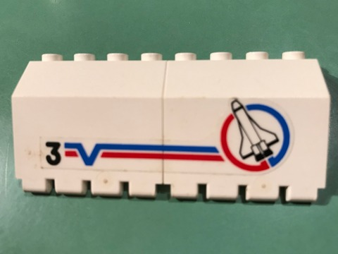 Stickered Assembly 8 x 2 x 3 1/3 with Shuttle and Number 3 Pattern Model Left Side (Sticker) - Set 6544 - 2 Hinge Panel 2 x 4 x 3 1/3