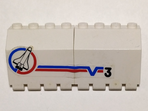 Stickered Assembly 8 x 2 x 3 1/3 with Shuttle and Number 3 Pattern Model Right Side (Sticker) - Set 6544 - 2 Hinge Panel 2 x 4 x 3 1/3