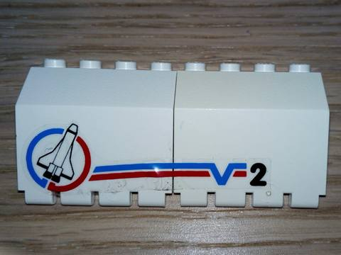 Stickered Assembly 8 x 2 x 3 1/3 with Shuttle and Number 2 Pattern Model Right Side (Sticker) - Set 6339 - 2 Hinge Panel 2 x 4 x 3 1/3