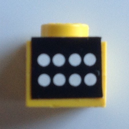 Stickered Assembly 1 x 1 x 2/3 with 8 White Dots on Black Background Pattern (Sticker) - Set 6695-1 - 2 Plate 1 x 1