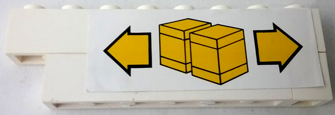 Stickered Assembly 8 x 1 x 2 with Yellow Boxes and Arrows Pattern Model Right Side (Sticker) - Set 6377 - 1 Brick 1 x 8, 1 Brick 1 x 6, 1 Brick 1 x 1