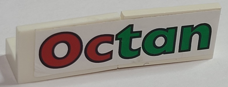 Stickered Assembly 4 x 1 x 1 with Octan on White Background Pattern (Sticker) - Set 6337 - 2 Panel 1 x 2 x 1