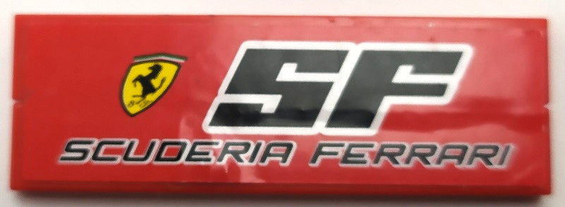 Stickered Assembly 6 x 2 with Ferrari Logo, 'SF' and 'SCUDERIA FERRARI' Pattern (Sticker) - Set 8155 - 2 Tile 1 x 6