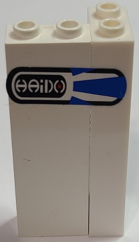 Stickered Assembly 3 x 2 x 5 with Stylized 'HAiDO' Pattern Model Left Side (Sticker) - Set 8681 - 2 Brick 1 x 2 x 5