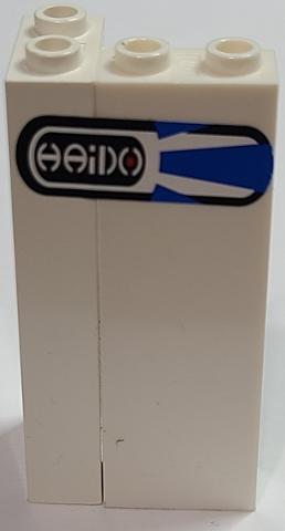 Stickered Assembly 3 x 2 x 5 with Stylized 'HAiDO' Pattern Model Right Side (Sticker) - Set 8681 - 2 Brick 1 x 2 x 5