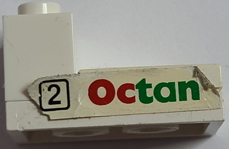 Stickered Assembly 3 x 2 x 1 1/3 with Octan and '2' in Black Square Pattern (Sticker) - Set 6562 - 1 Brick 1 x 2, 1 Tile 2 x 2, 1 Plate 2 x 3