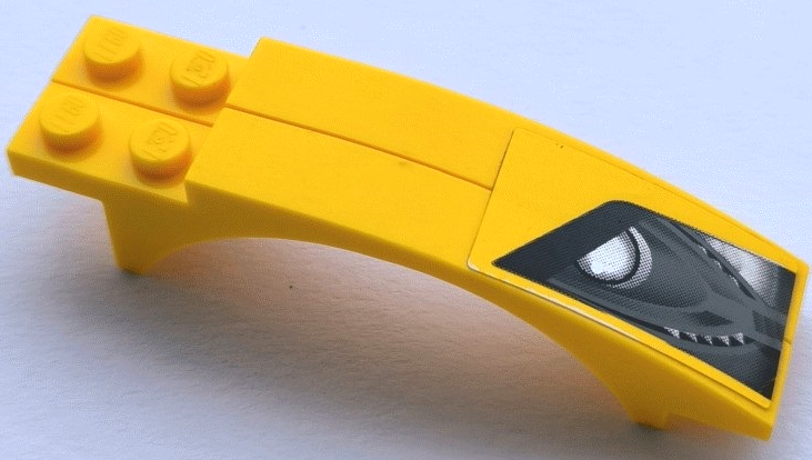 Stickered Assembly 8 x 2 x 1 2/3 with Lamborghini Gallardo Headlight Pattern Model Right Side (Sticker) - Set 8169 - 2 Slope, Curved 8 x 1 x 1 2/3 with Arch and 2 Recessed Studs