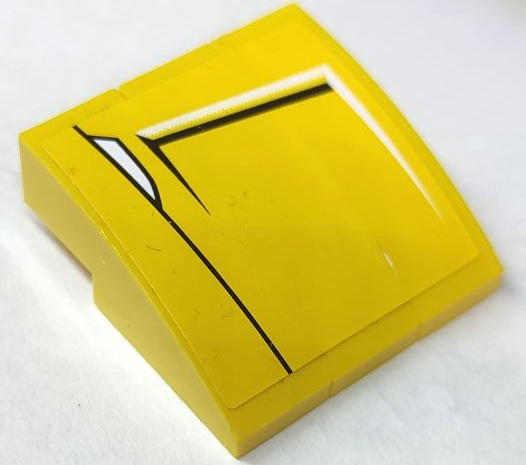 Stickered Assembly 3 x 3 x 1 with Air Intake with Black and White Lines Pattern Model Left Side (Sticker) - Set 8169 - 3 Slope, Curved 3 x 1